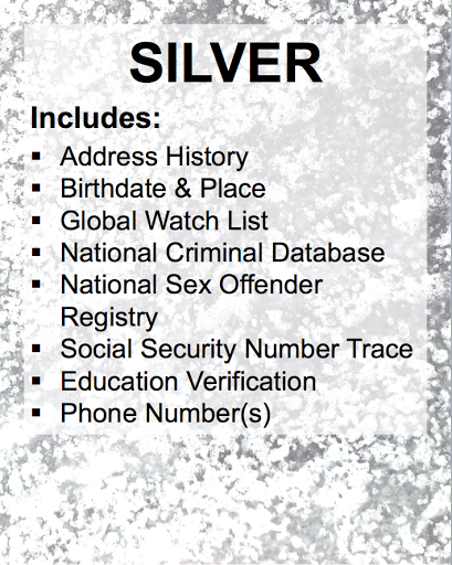 Three levels of investigative searches: Silver